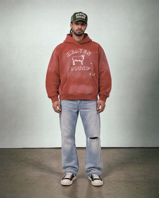 Heaven Bound Vintage Red Hoodie