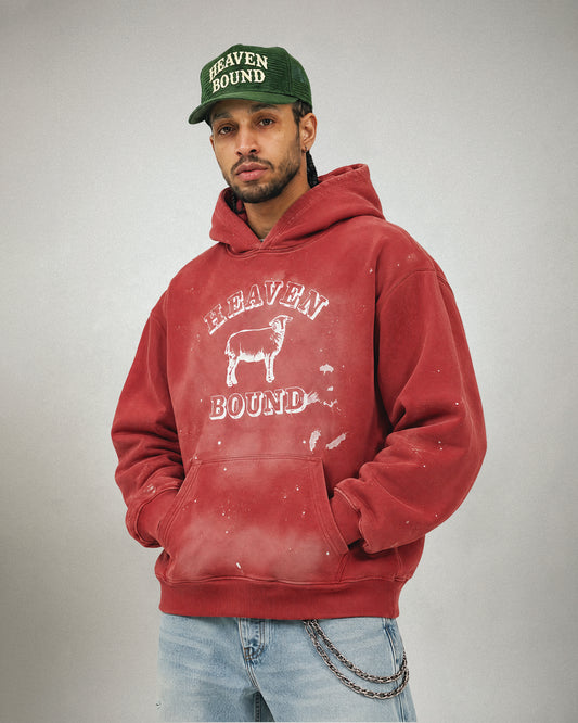 Heaven Bound Vintage Red Hoodie